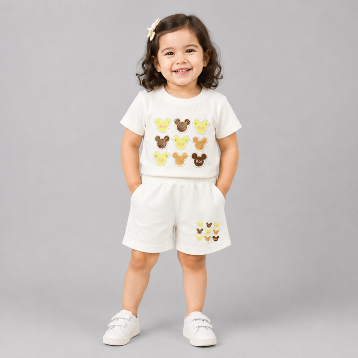 Adorable Cartoon Printed Kids Co-Ord Set