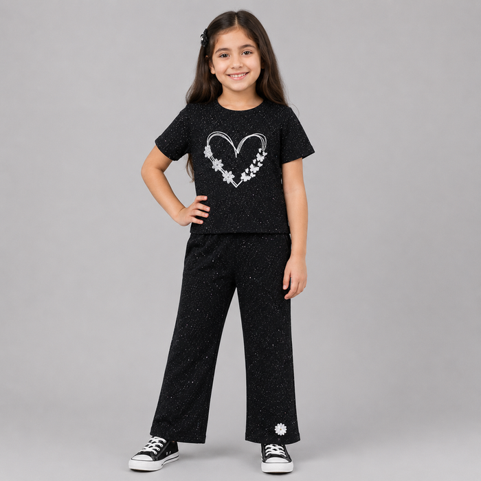 Elegant Blush Girls Summer Co-Ord Set