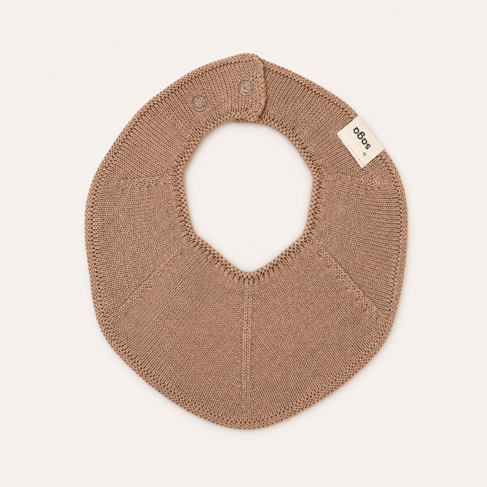Knitted Baby Bib - Sunbaked Nude