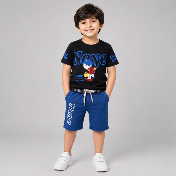 Naye Cartoon Denim Summer Outfit Set