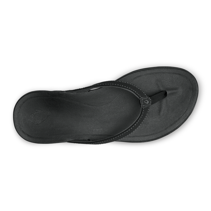 Olukai 20294-OXOX Womens Non-Marking Rubber Outsole Sandal Onyx