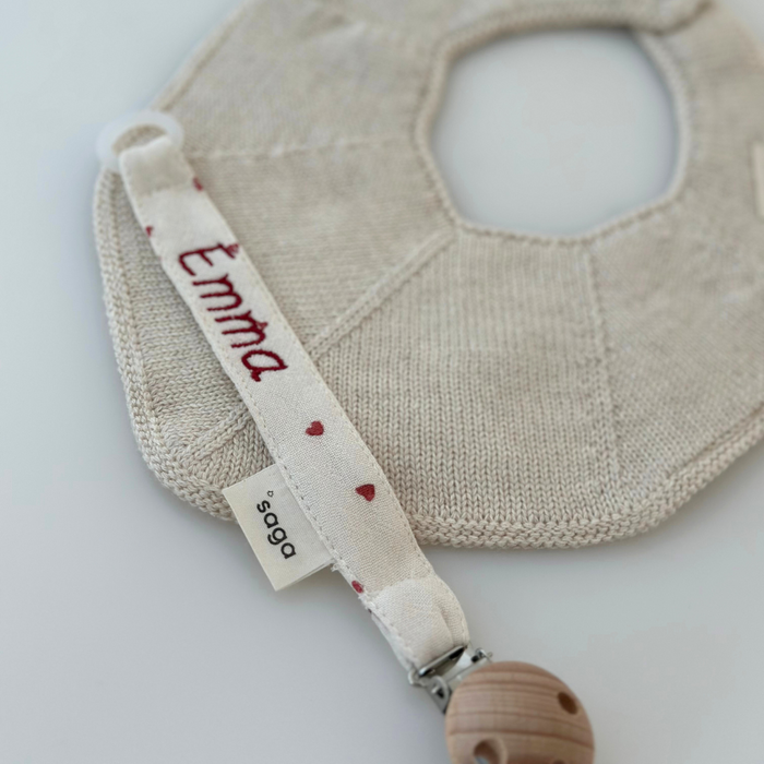 Pacifier Clip - Heart - With Name