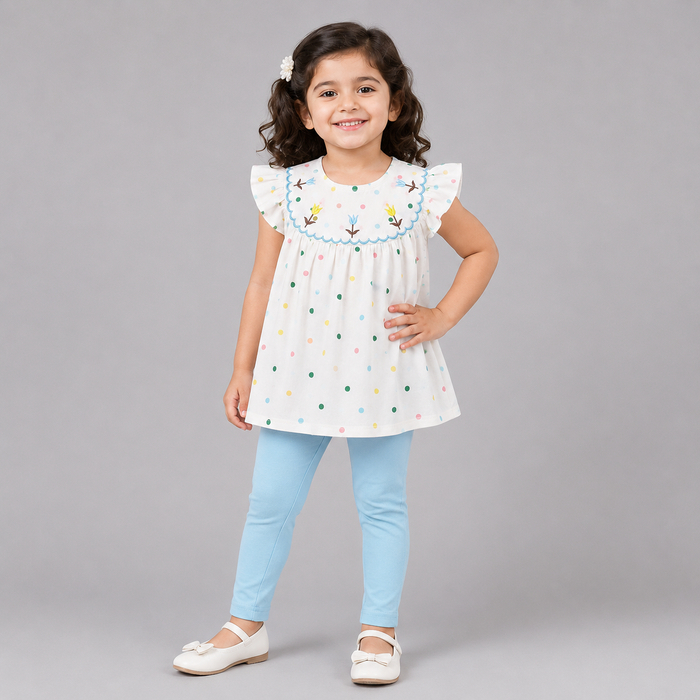 Pastel Polka Dot Girls Summer Set