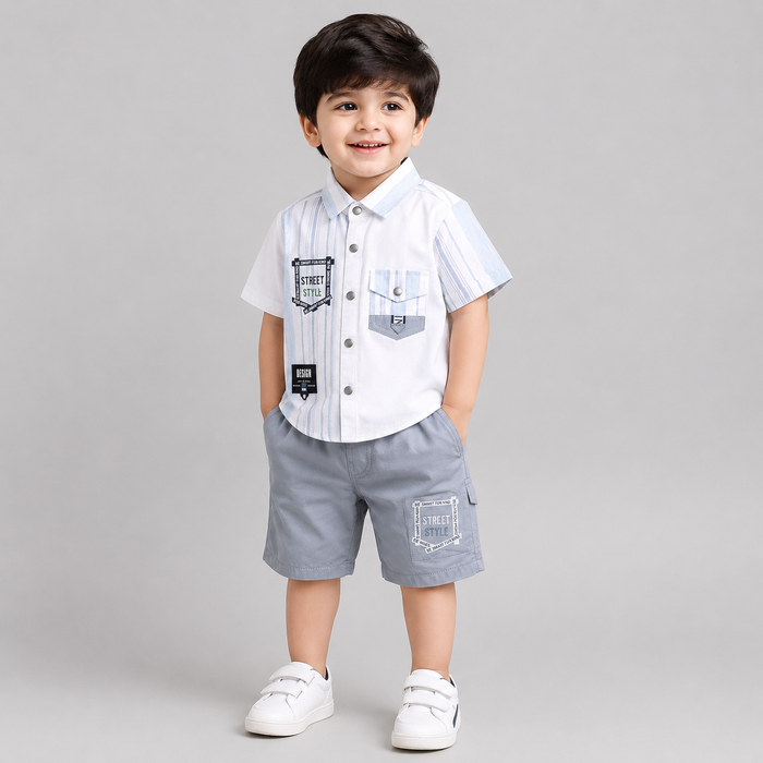 Stylish Boys Casual Shirt & Shorts Set