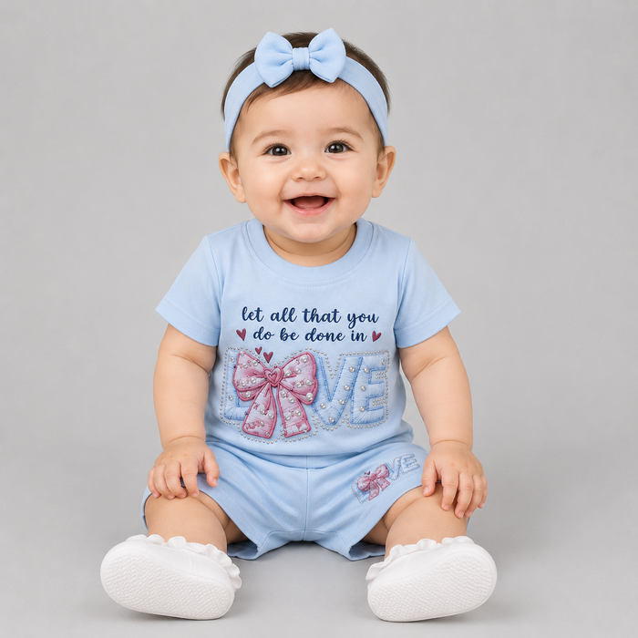 Sweet LOVE Printed Girls Co-Ord Set