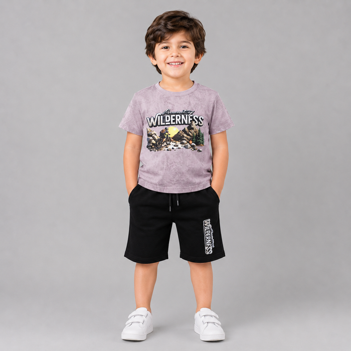 Wilderness Adventure Summer Kids Shorts Set