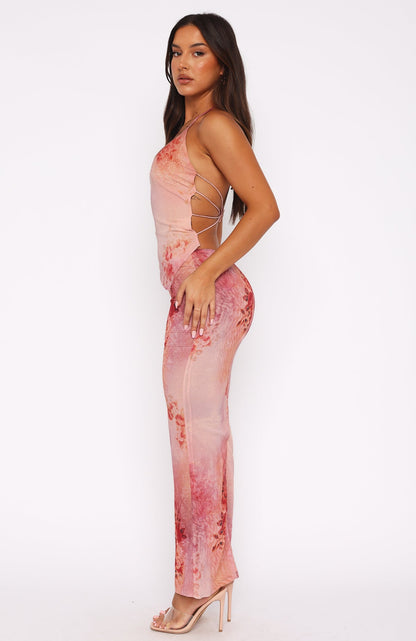 No Later Maxi Skirt Peach Nectar