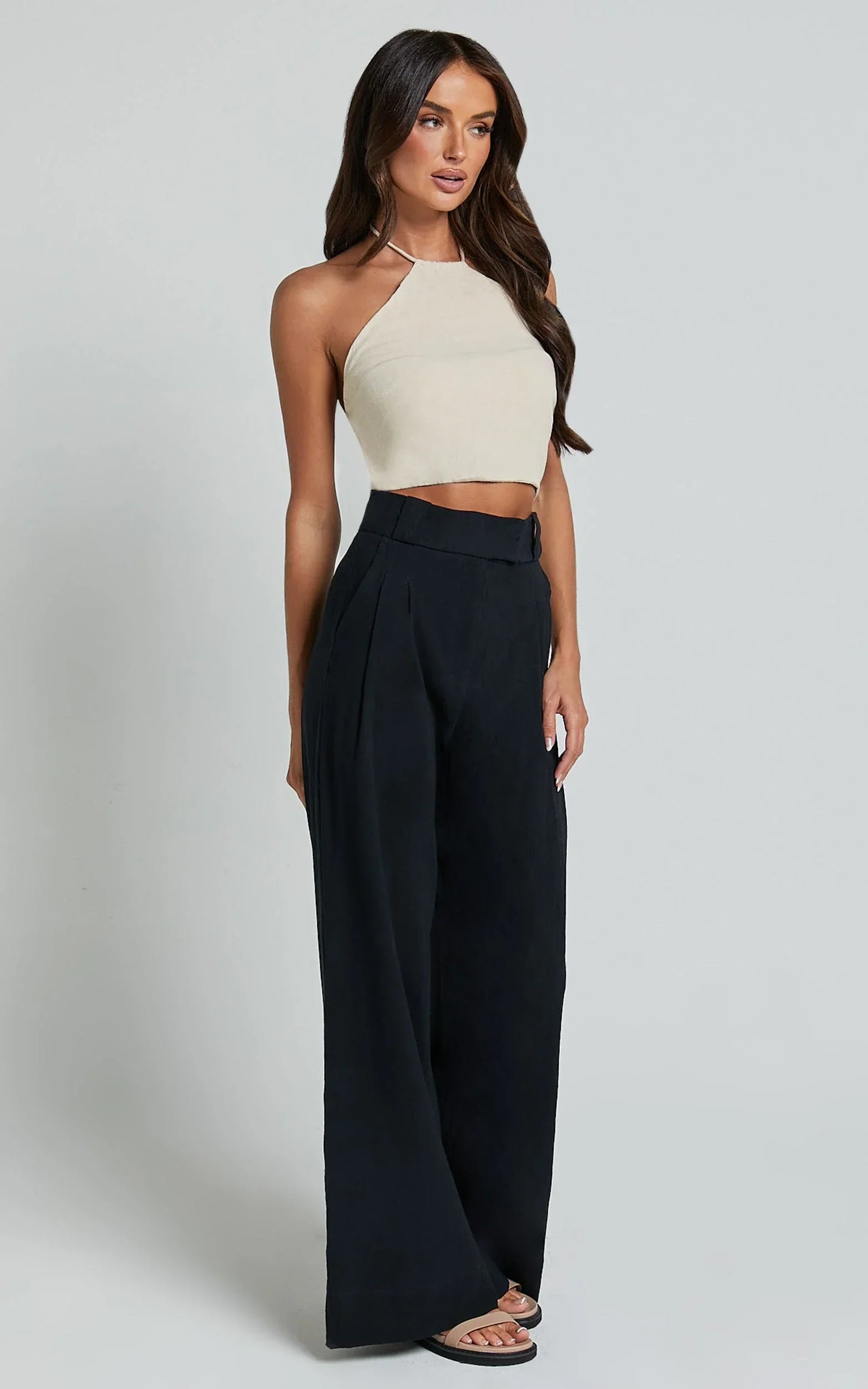 Bette Pants - High Waisted Wide Leg Pants in Black