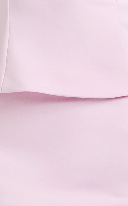 Anya Two Piece Top and Skirt Set - Strapless Fit And Flare Top And Maxi Skirt in Pink