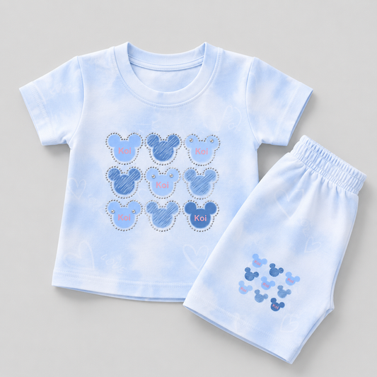 Adorable Cartoon Printed Kids Co-Ord Set