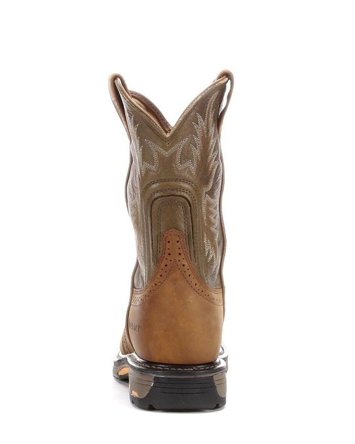 Ariat Mens Workhog Round Toe 10 Inch Pull on Soft Toe Work Boot