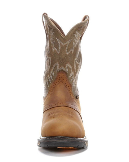 Ariat Mens Workhog Round Toe 10 Inch Pull on Soft Toe Work Boot