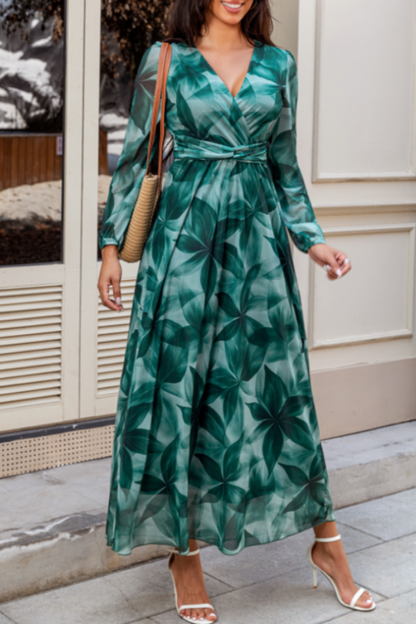 Surplice Long Sleeve Dress