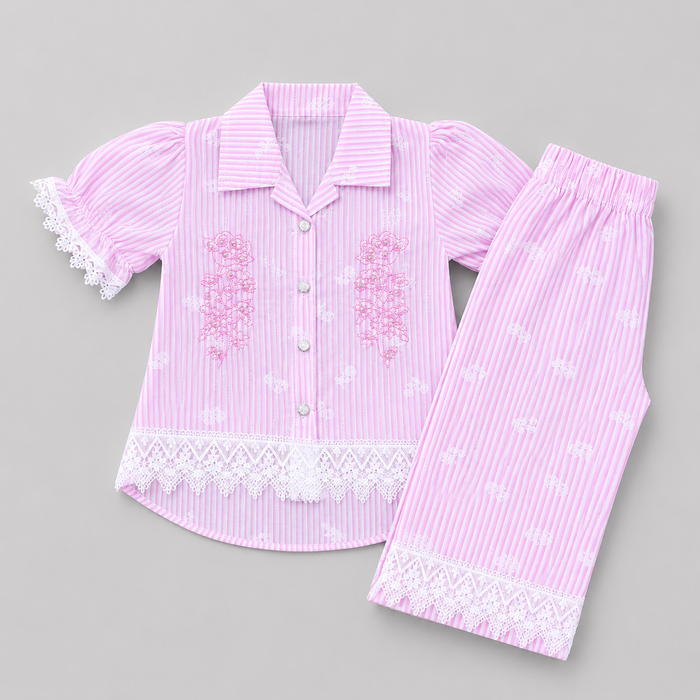 Chic Striped Girls Co-Ord Set