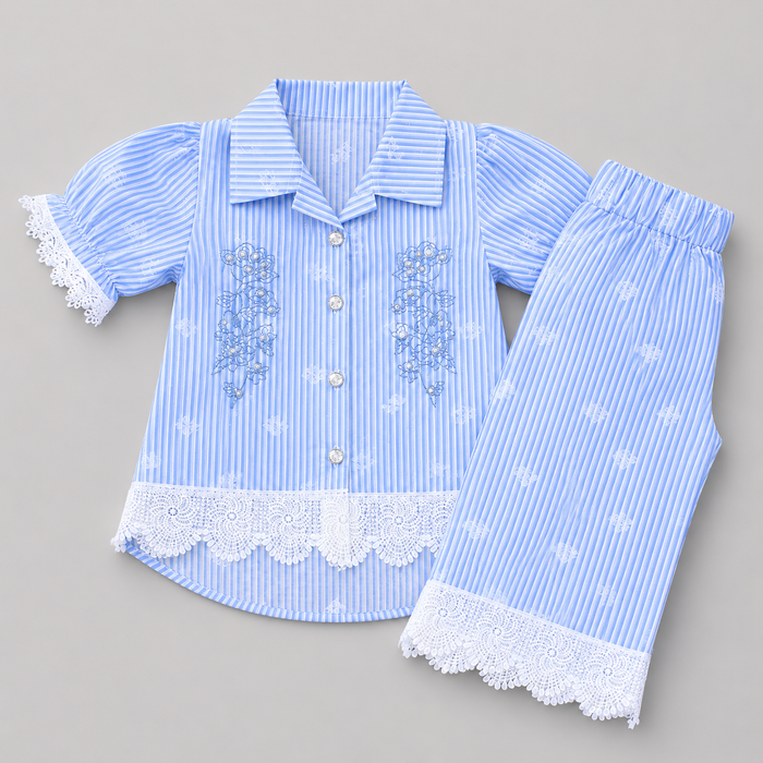 Chic Striped Girls Co-Ord Set