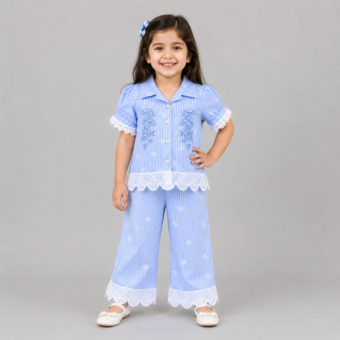 Chic Striped Girls Co-Ord Set