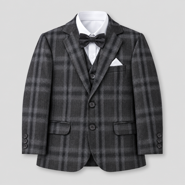 Classic Plaid Boys Formal Five-Piece Suit GE7784