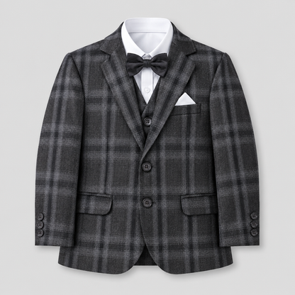 Classic Plaid Boys Formal Five-Piece Suit GE7784