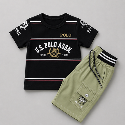 Classic Polo Boys Cargo Shorts Set