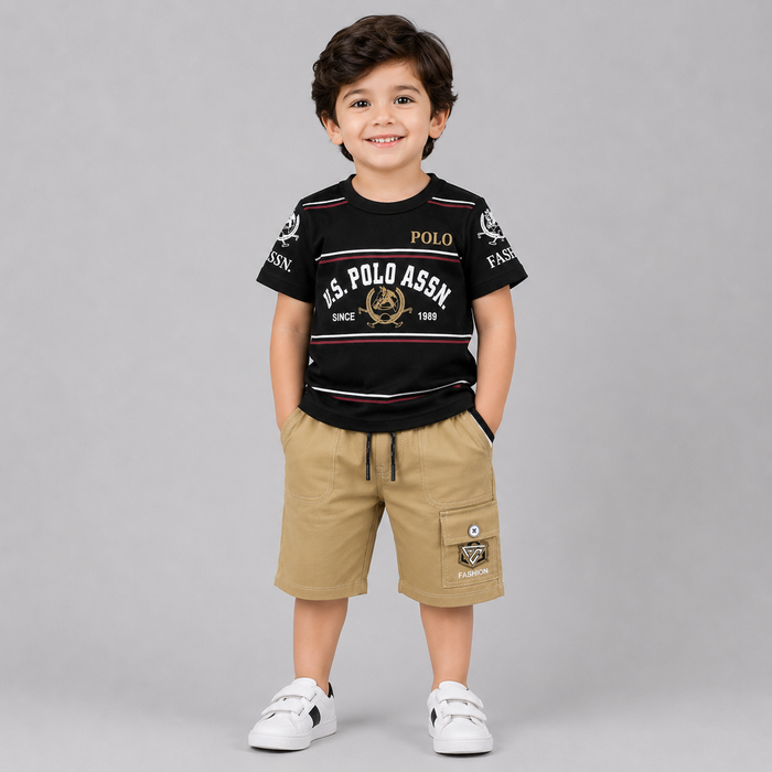 Classic Polo Boys Cargo Shorts Set
