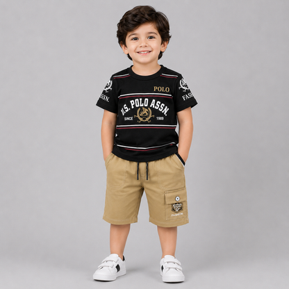 Classic Polo Boys Cargo Shorts Set