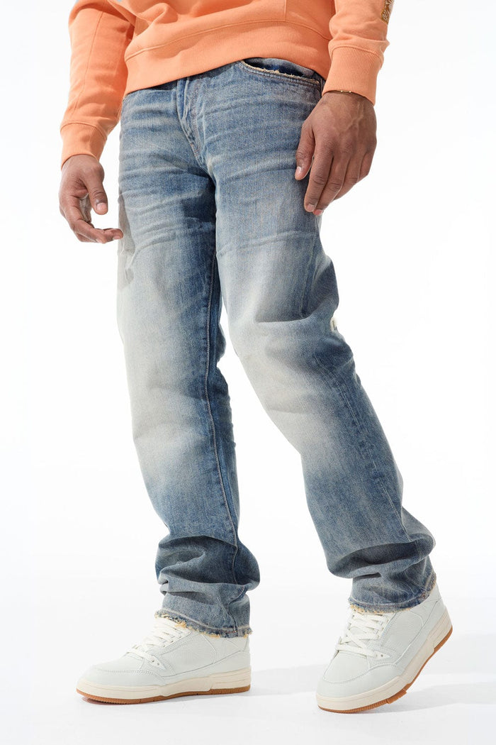 Jordan Craig Aaron 'Tsunami' Denim jeans in Lager color, featuring classic denim fabric and stylish fit.