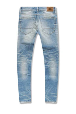 Jordan Craig Sean Heartbreak Denim jeans in antique wash, showcasing the stylish denim fabric and classic fit.