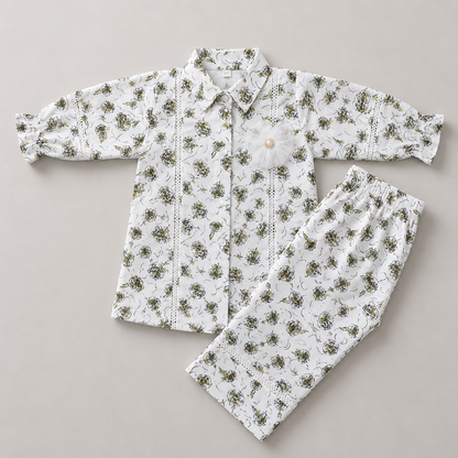 Elegant Floral Girls Printed Co-Ord Set