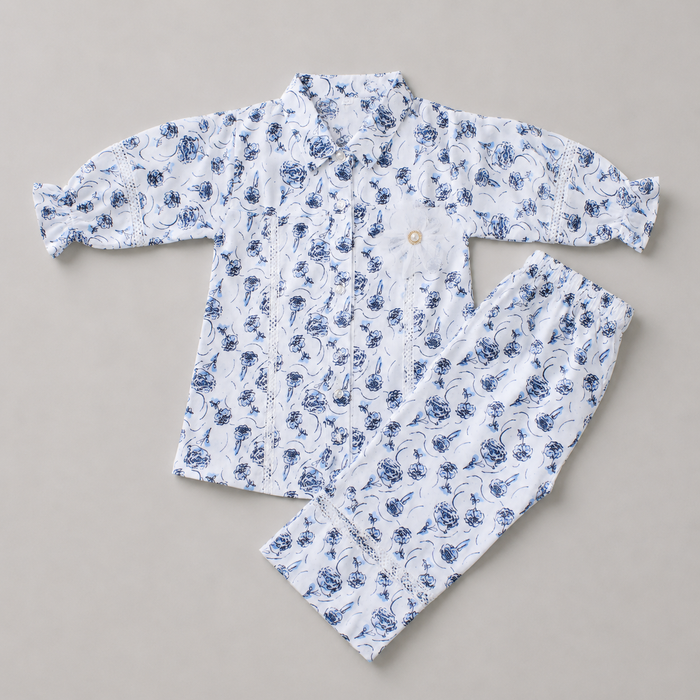Elegant Floral Girls Printed Co-Ord Set