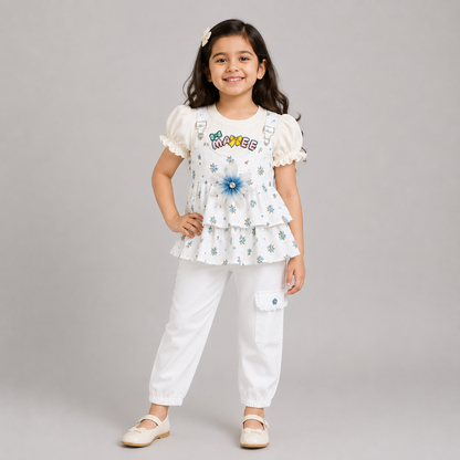 Elegant Girls Floral Layered Co-Ord Set