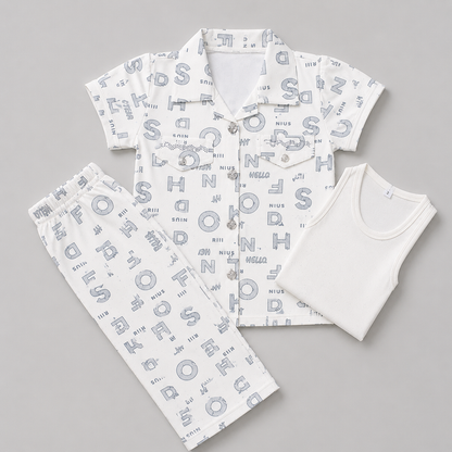 Elegant Girls Printed 3-Piece Summer Set