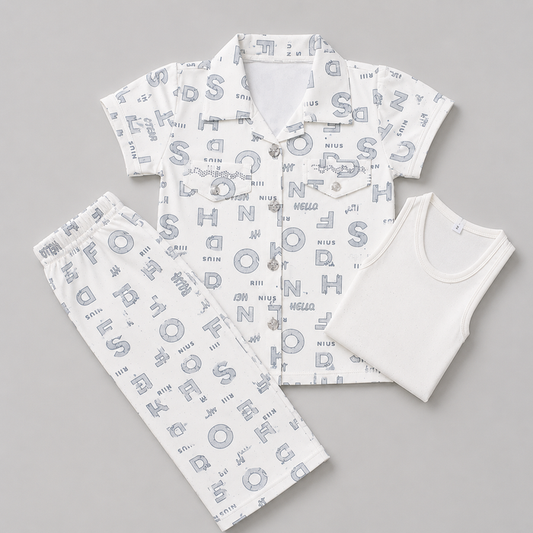 Elegant Girls Printed 3-Piece Summer Set