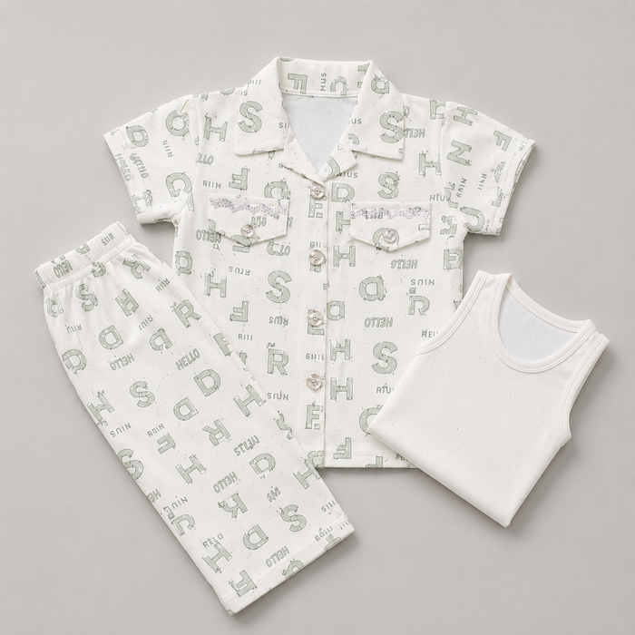 Elegant Girls Printed 3-Piece Summer Set