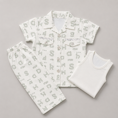 Elegant Girls Printed 3-Piece Summer Set