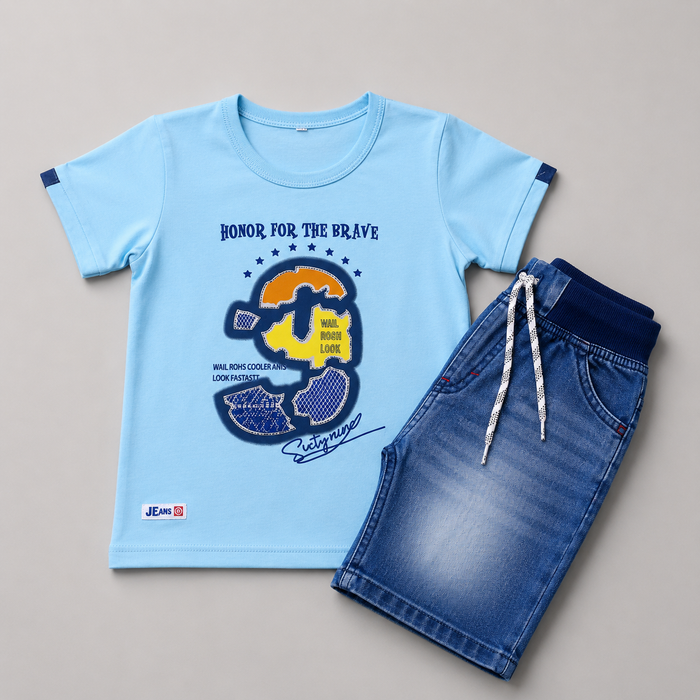 G-Signature Graphic Boys Denim Co-Ord Set