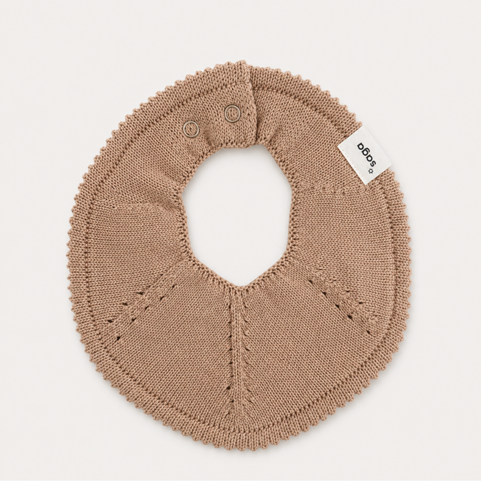 Knitted Baby Bib - Nude