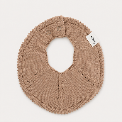 Knitted Baby Bib - Nude