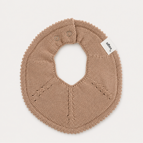 Knitted Baby Bib - Nude