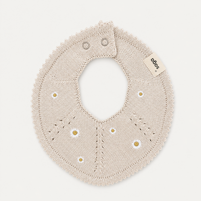 Knitted Baby Bib - Petite Daisy