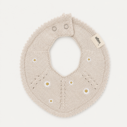 Knitted Baby Bib - Petite Daisy