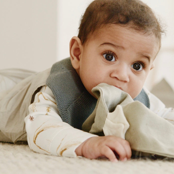 Knitted Teething Bib Soft Stylish and Oh-So-Practical
