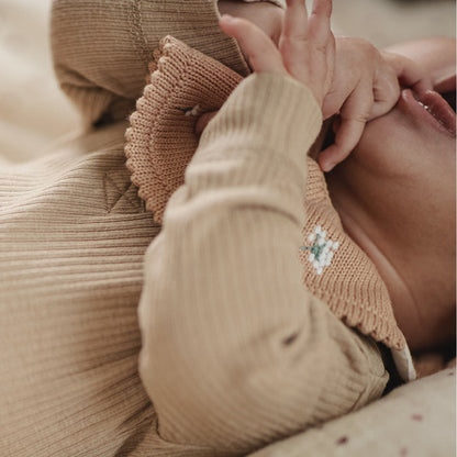 Knitted Baby Bib - Sunbaked Bloom