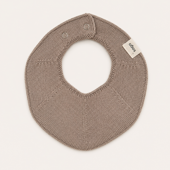 Knitted Baby Bib - Tiny Pebble