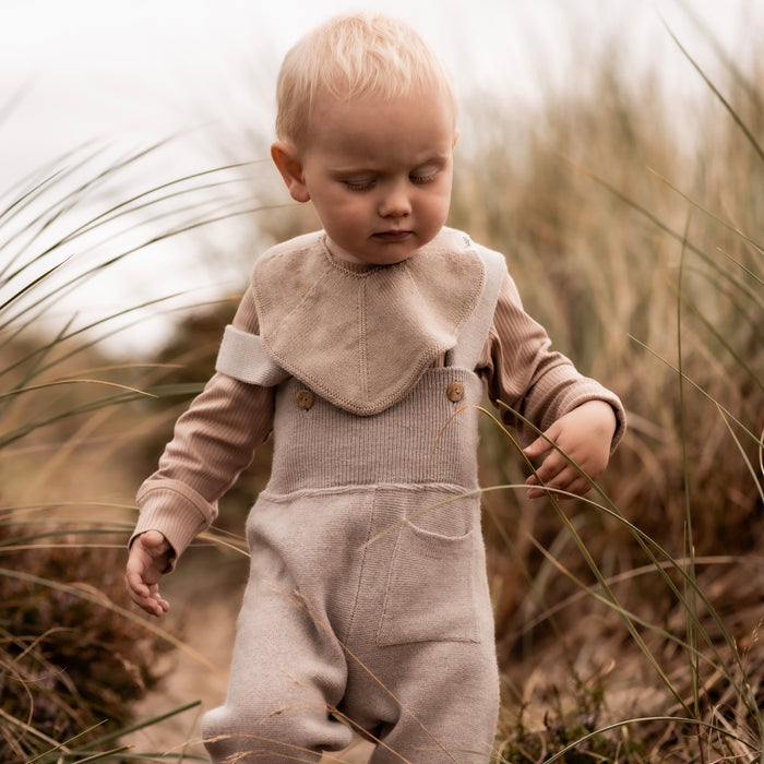 Knitted Baby Bib - Tiny Pebble