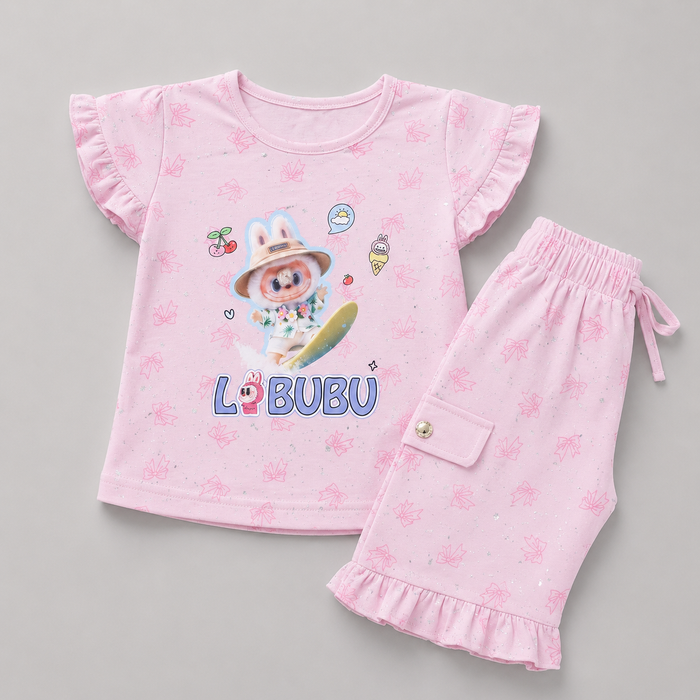 Labubu Doll Printed Girls Set