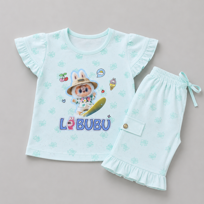 Labubu Doll Printed Girls Set