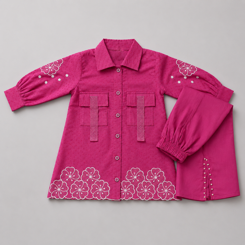 Luxury Embroidered Girls Co-Ord Set