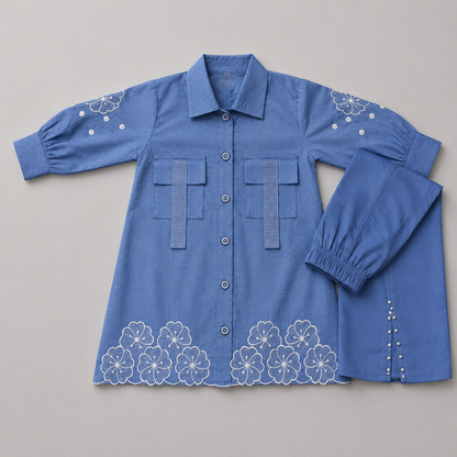 Luxury Embroidered Girls Co-Ord Set