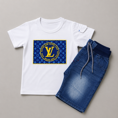 Luxury Monogram Boys Denim Co-Ord Set