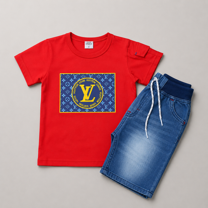 Luxury Monogram Boys Denim Co-Ord Set